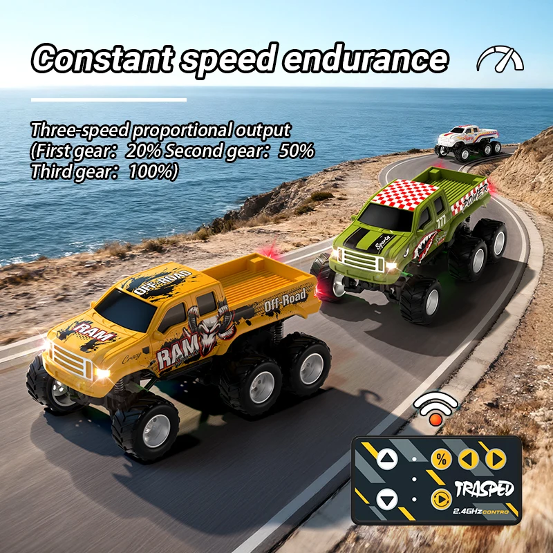 JJRC 1:64 Q235 Q236 Rc Car Mini 6-Wheel Off-road Alloy Pickup Truck Full-proportion High Speed Remote Control Car Boy Gift Toy