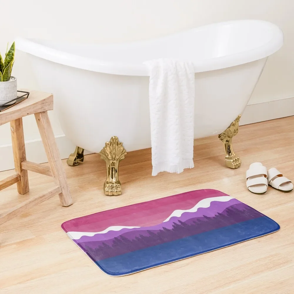 

Bisexual Pride Mountainous Landscape Bath Mat Floor Toilet Hallways Mat