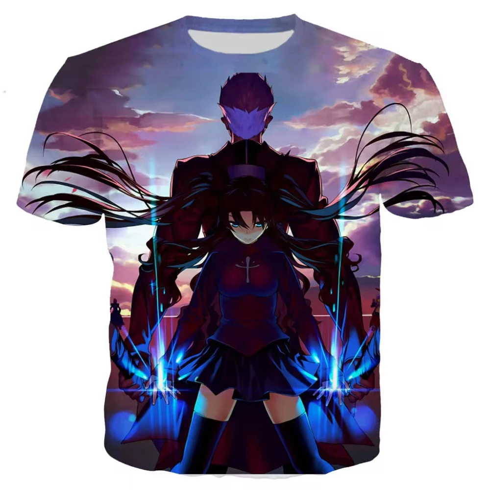 Japanese Anime Fate/stay Night 3D Printed T-shirt Men/women Summer Fashion Harajuku Short Sleeve Casual Streetwear Unisex Tees