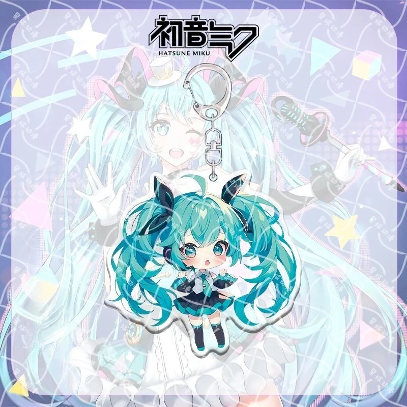 Hatsune Miku cartoon anime merchandise creative personalized acrylic keychain cute Two-dimensional backpack charm accessory view 5