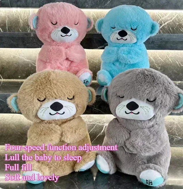 2024 New Starry Sky Projection Breathing Bear Baby Soothing Sleep Can Shine Music Electric Plush Doll