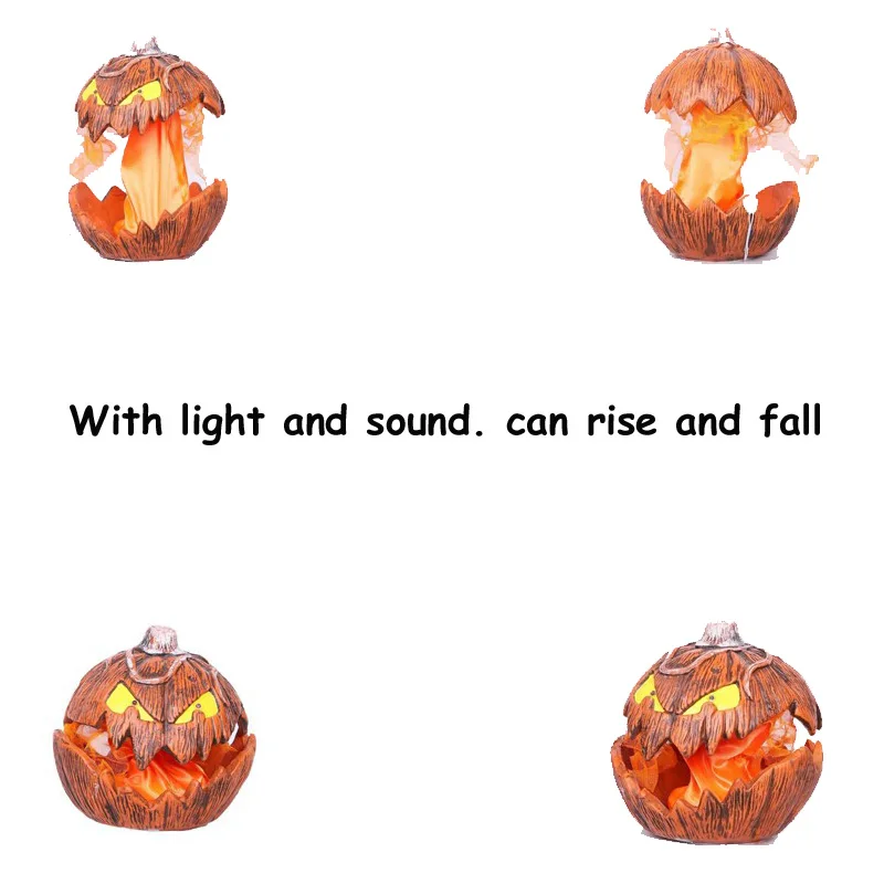 

Лампа в виде тыквы, жуткий тыквенный фонарь на Хэллоуин со звуком света для внутреннего и наружного декора, говорящее украшение для крыльца, патио