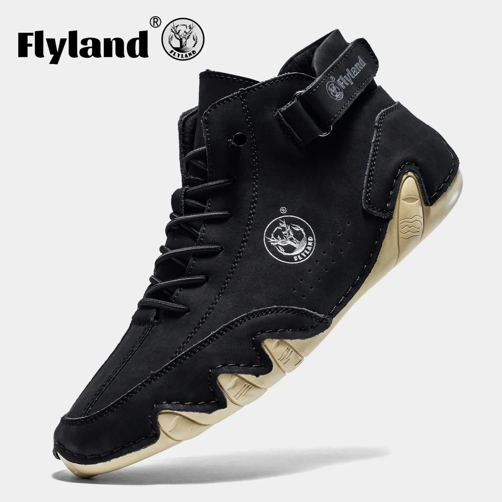 Flyland Damskie buty Chukka Casual Ręcznie robione skórzane buty Retro Brytyjska codzienna praca Biuro Kobiece botki do kostki