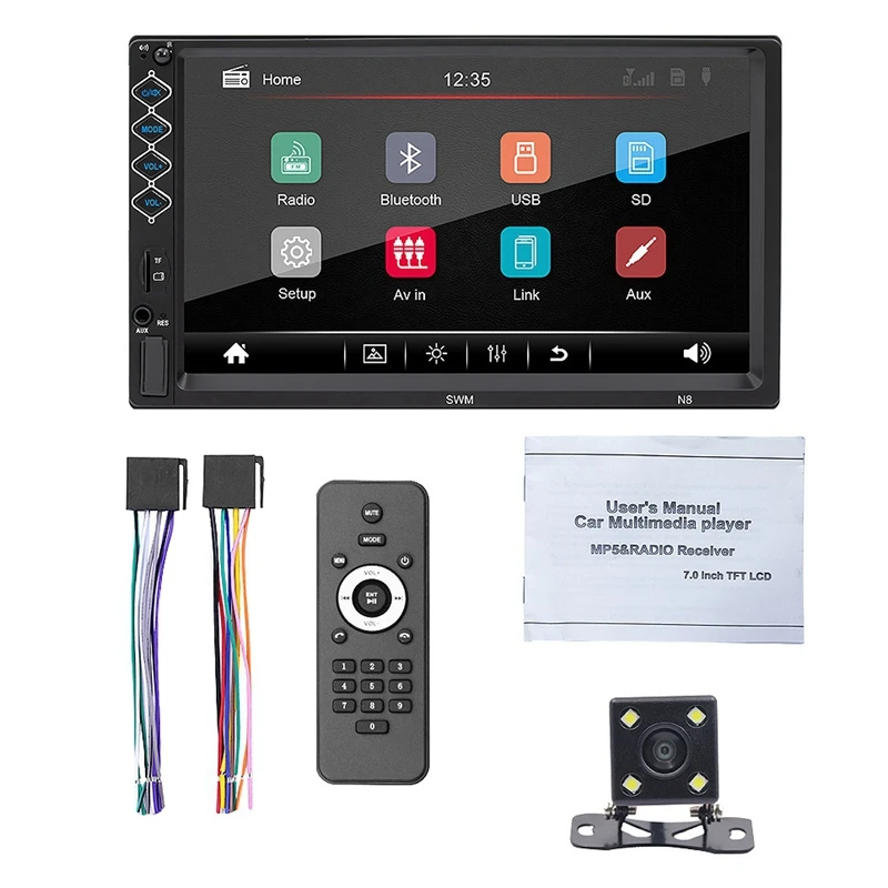 2Din Car Radio MP5 Stereo Receiver 2 Din Auto Radio Car Stereo Audio Radio Player Mirror Link Support Rear Camera N8