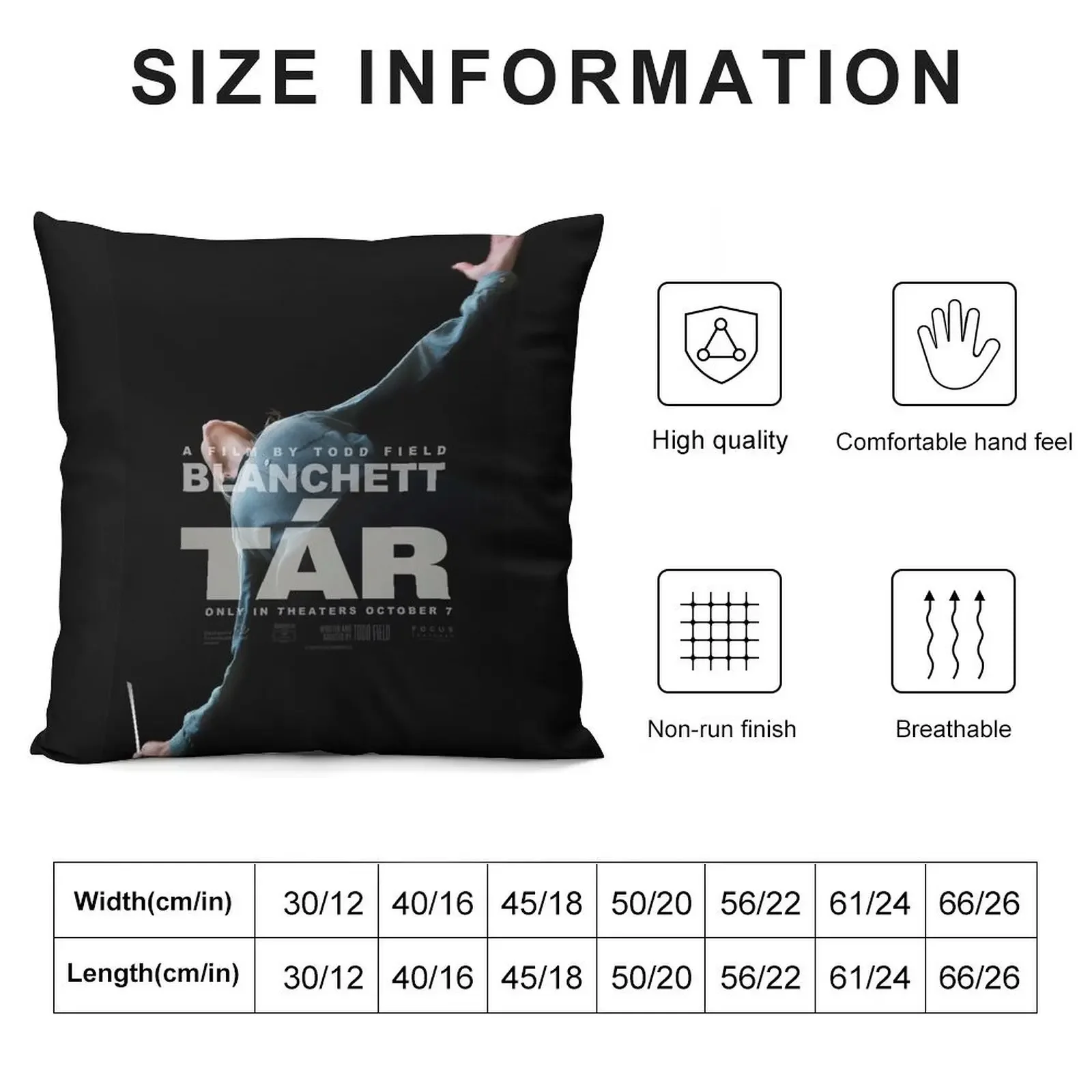 TáR Movie Poster Cate Blanchett Throw Pillow Anime autumn pillowcase Custom Cushion pillow