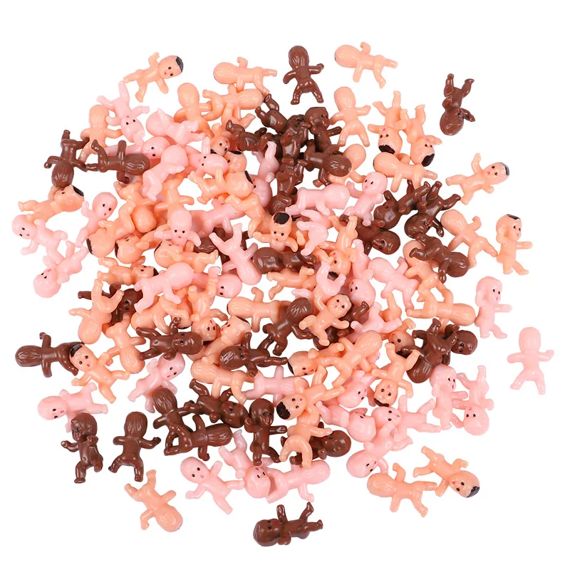 30/60 Uds Mini muñeca de plástico para bebés para Baby Shower juego de cubitos de hielo Mini bebé género revelar Baby Shower fiesta favores Decoración