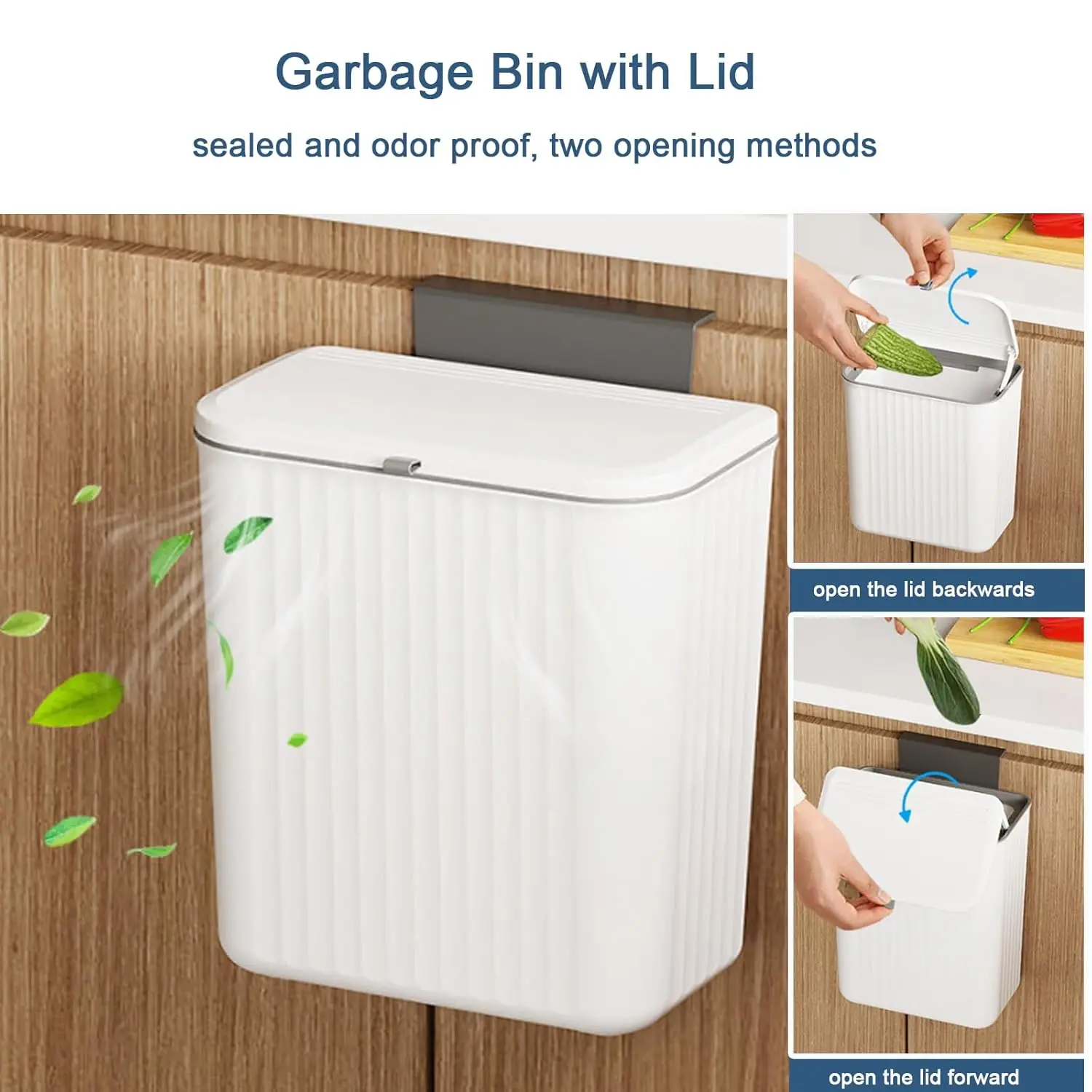 1pc Kitchen Compost Bin for Counter Top or Under Sink, Hanging Small Kitchen Trash Can with Lid, Bin Garbage Can