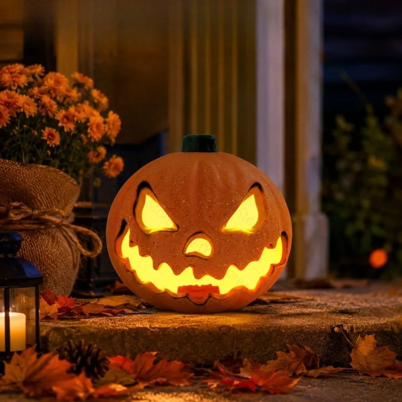Halloween pumpkin lighting ornament LED luminous hollow pumpkin lamp, party decoration spot