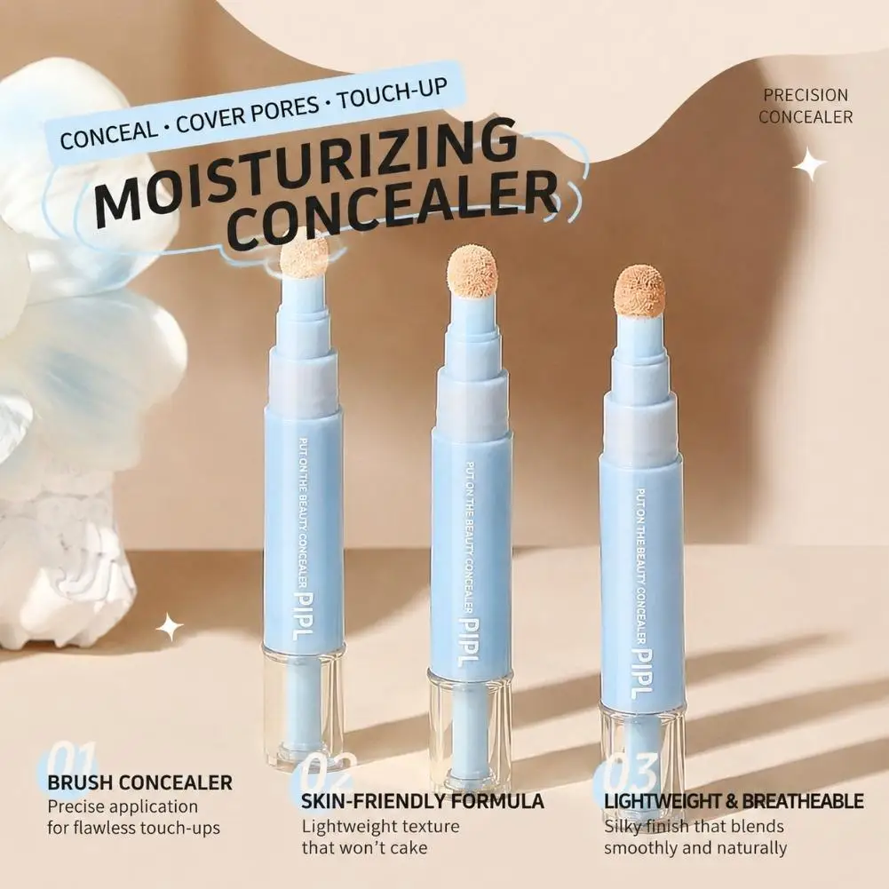 Cushion Concealer Pen 4.6g Hydrating Brightening Full Coverage Makeup for Under Eye Dark Circles Blemishes Spots Pore Blurring