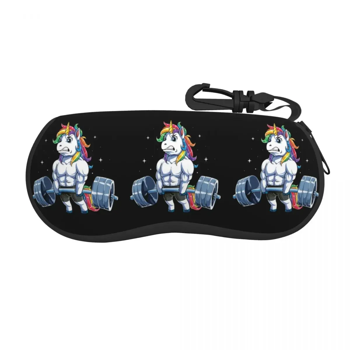 Unicorn Weightlifting Fitness Gym Deadlift Rainbow Shell Glasses Case Unisex Cool Eyeglasses Case Sunglasses Protector Box