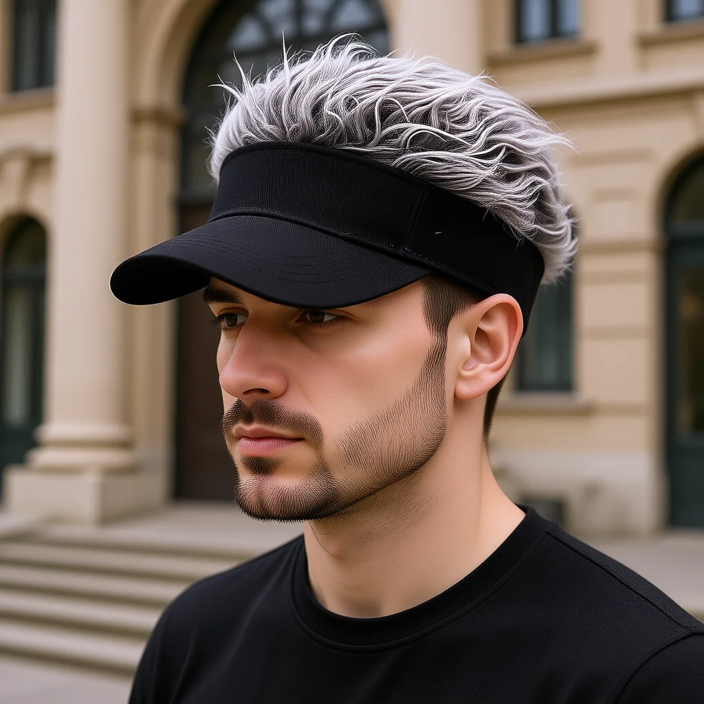 Men Women Baseball Cap With Spiked Hairs Wig Hat Spiked Wigs Casual Uni Sunshade Adjustable Sun Visor