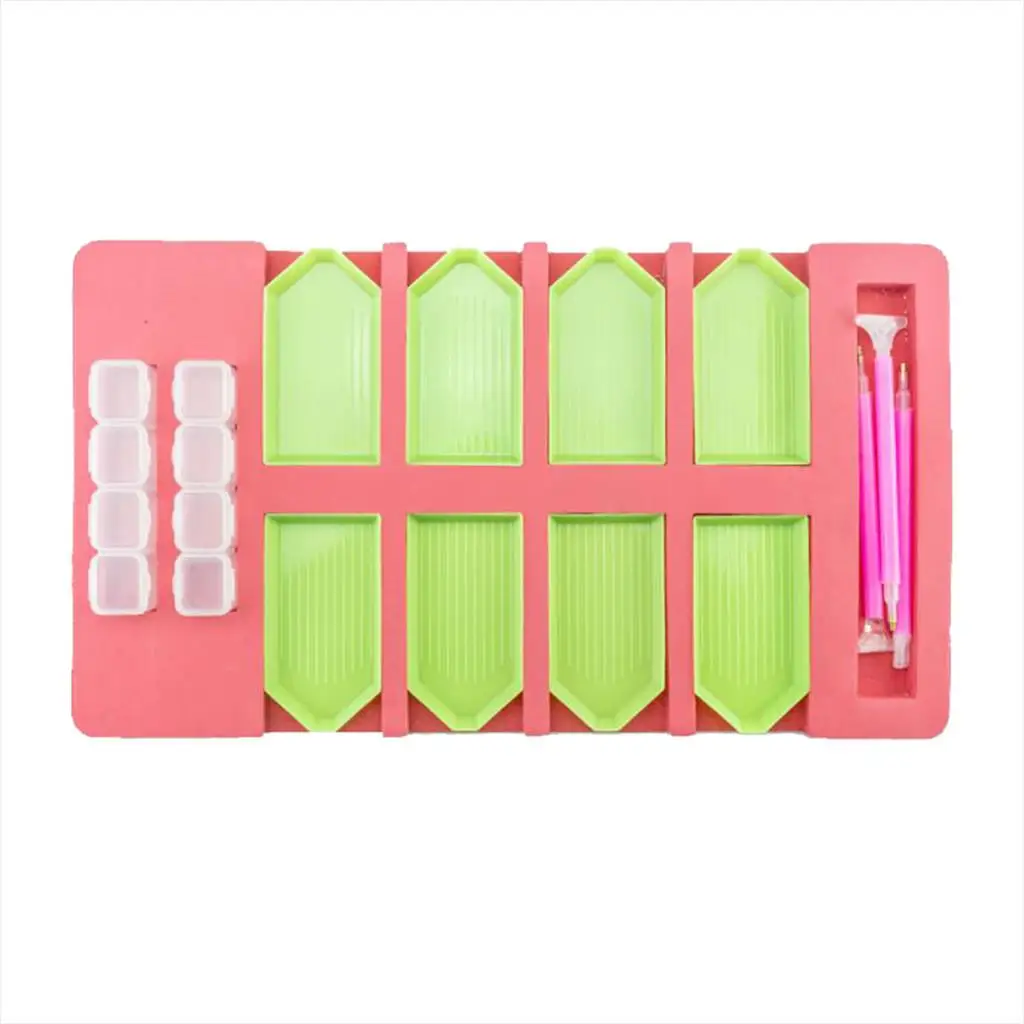

Multi-Functional Diamond Painting Handcraft Tool Storage Tray 8 Grids Resin Tray DIY Drill Placement Plate Modern Simple Style