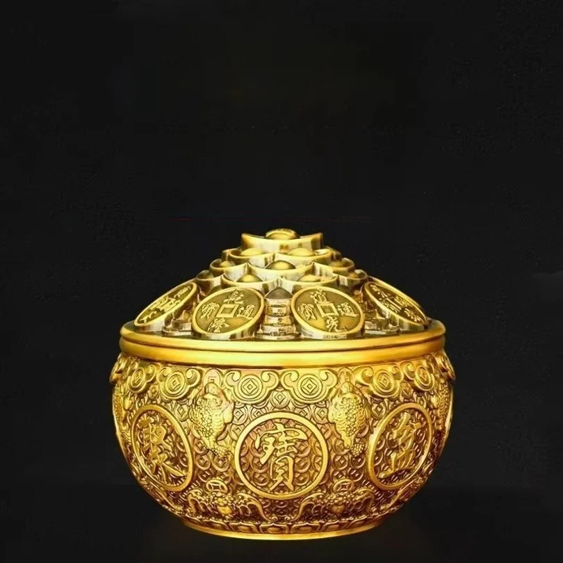 Brass Treasure Bowl Entrance Housewarming Business Gift Ornaments Decorations Living Room
