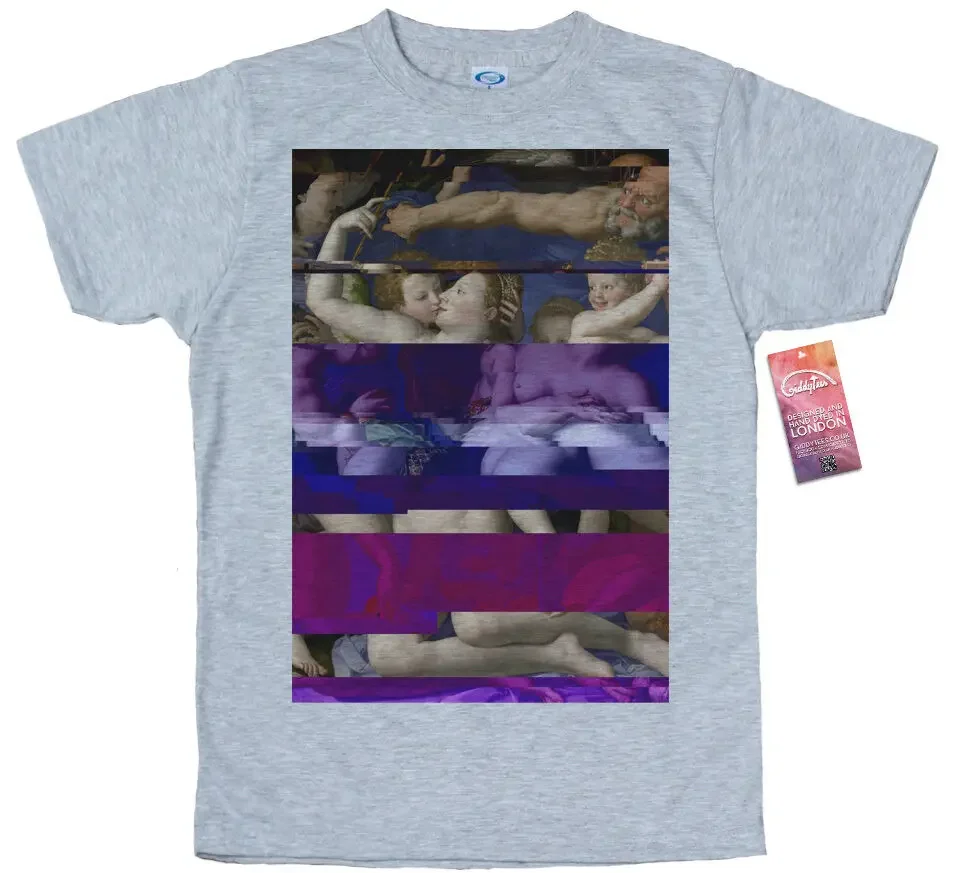 Venus, Cupid, Folly and Time by Agnolo Bronzino T shirt Glitch Design Y2K tops Unisex Summer Short Sleeve