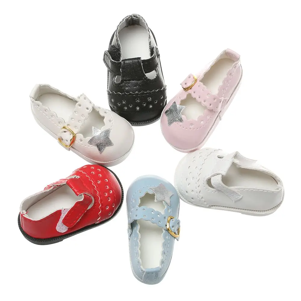 Toys 6.5cm Handmade Toys Doll Accessories Pentagram Toy Shoes PU Leather Shoes Doll Shoes 16 Inch Doll