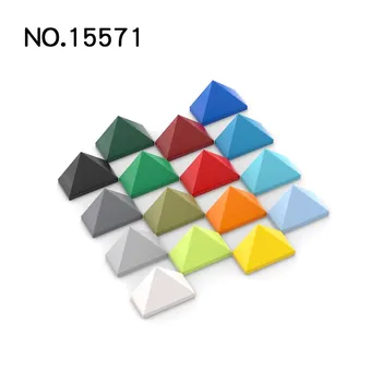 20 piezas piezasMOC 15571 pendiente 45 °   2x1 Triple con soporte para tachuelas, ladrillos compatibles con ensamblaje DIY, bloques de construcción, juguete de partículas para niños