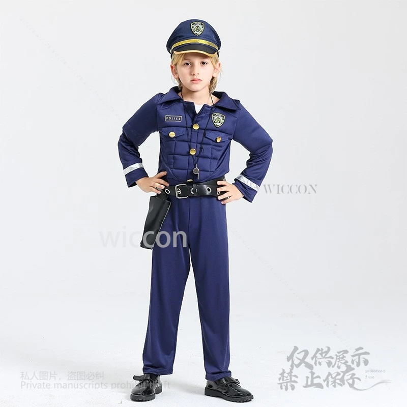 Halloween Cosplay children's Police Uniform Cosplay Costume Makeup Party Performance Performance Costume Set Kid Kawaii Carnival