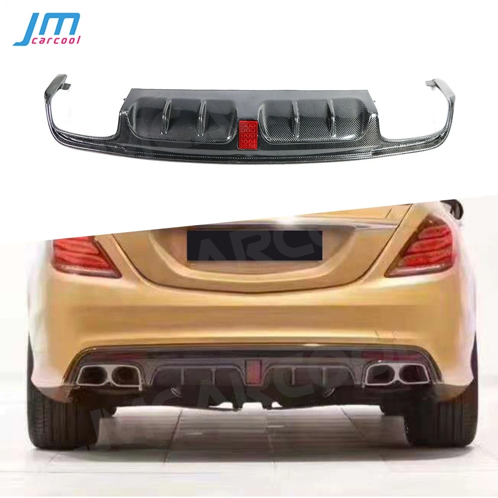 

Carbon Fiber for Mercedes Benz S Class W222 S63 S65 AMG 2013-2017 B Style Rear Bumper Lip Diffuser Extension Car Accessorise