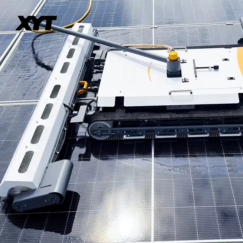 Professional PV Cleaning Machine Remote Control Tracked Sweep Robot Utility Scale Ground Solar Farm Power Boost Washer