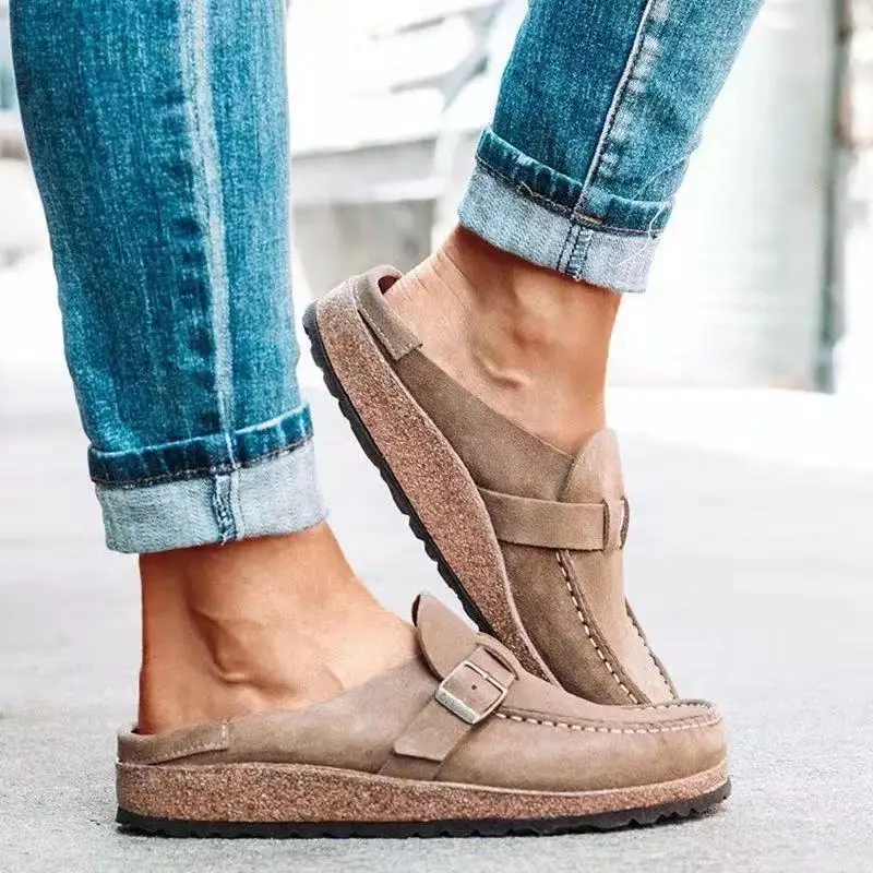 Gacimy Women Cork Footbed Clogs Sandals With Adjustable Buckle Cozy Arch Support Men Mules Retro Suede Clogs Slippers Home Shoes image 6