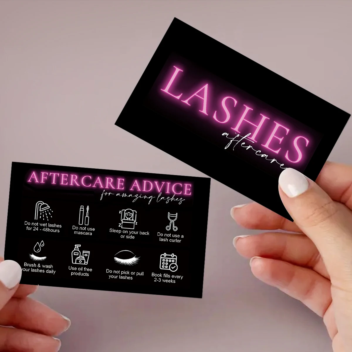 50Pcs Eyelash Card  Lash Extension Business Card Black Eyelash Loyalty Cards Discount Card Wholesale Supplier