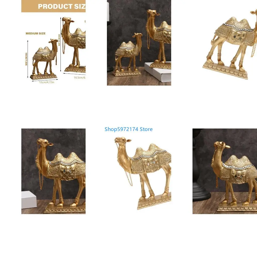 Y3NB Contemporary Camels Figure with Saddles Blanket Home Decoration Accent