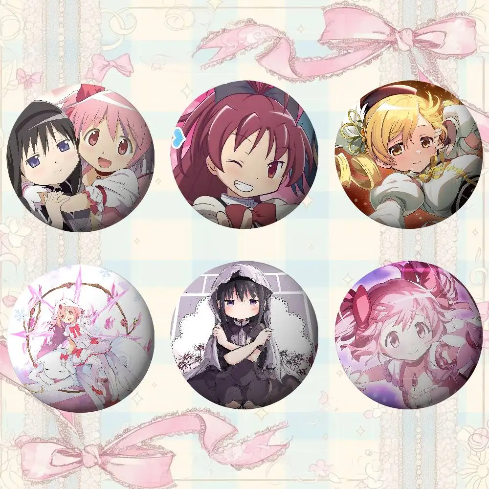 Anime Puella Magi Madoka Magica Broschen Stilvolle Ornament Pins Exquisite Runde Abzeichen Tasche Zubehör Schmuck Geschenke