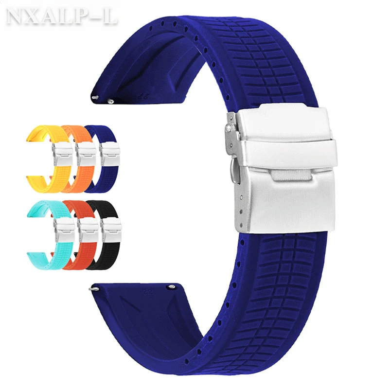 Ремешок силиконовый для наручных часов, быстросъемный спортивный водонепроницаемый браслет для Samsung Galaxy Watch 4 5 6, 20 мм 22 мм 24 мм