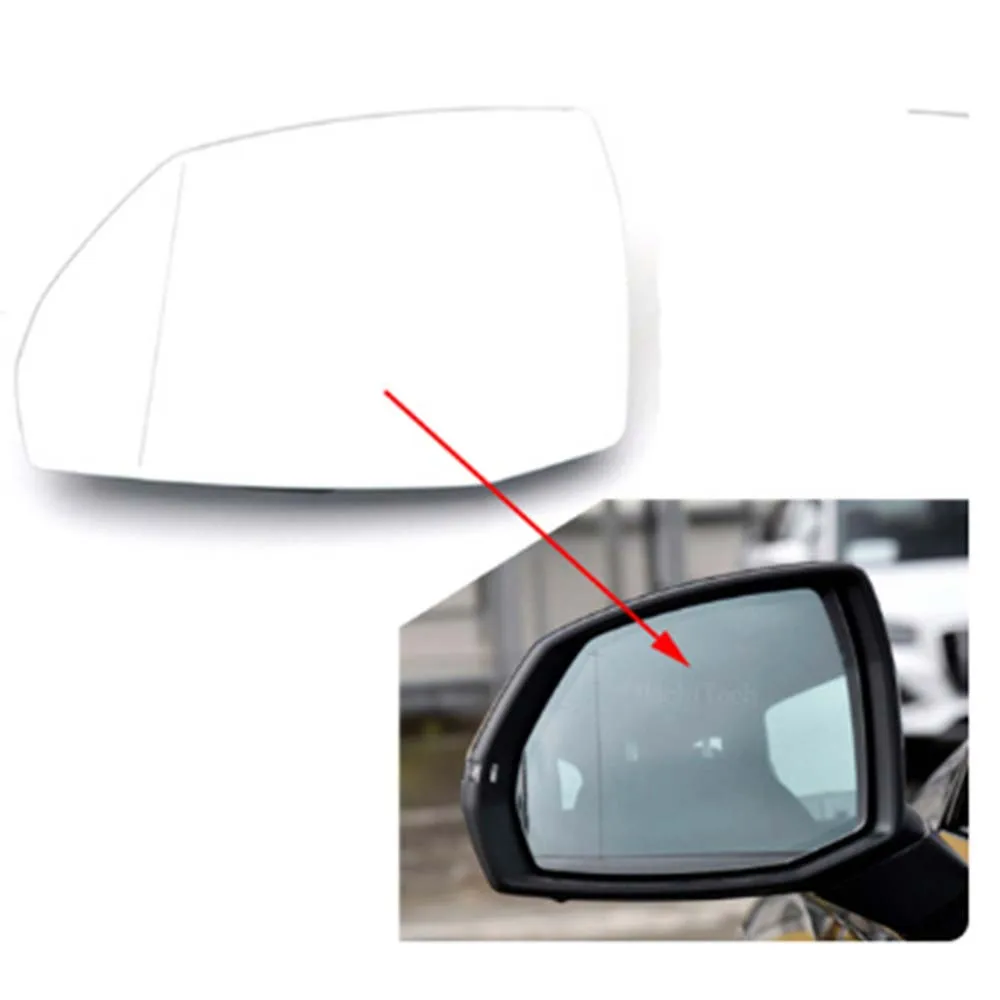 Car Wide Angle Heated Rearview Mirror Lens For Audi Q5 Q7 2015-2023 Cars Accessories Stickers Heated Lens Replace Mirrored Glass