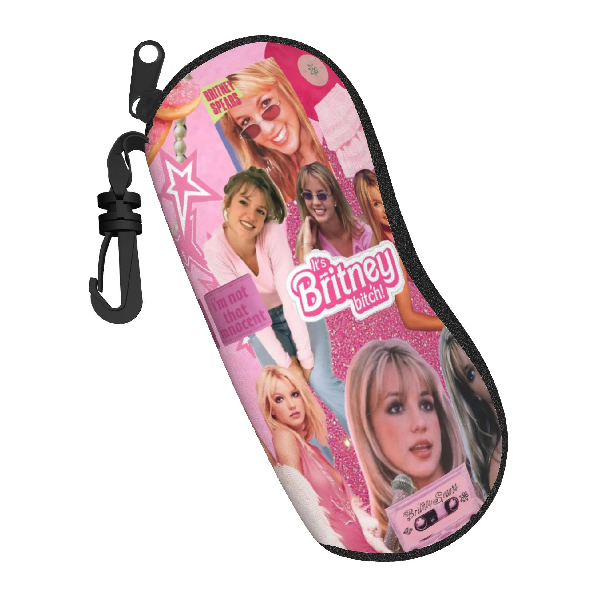 Singer Britney Spears Glasses Case Men Women Lightweight Zipper  Glasses Protector Anti-Pressure Eye Contacts Case