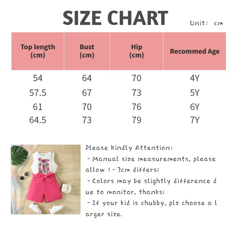 New 2024 Summer Child Girl Jumpsuit sleeveless Cartoon Pattern  Fashion Bodysuits with Belt Daily Wear for Kids Girl 4-7 Years