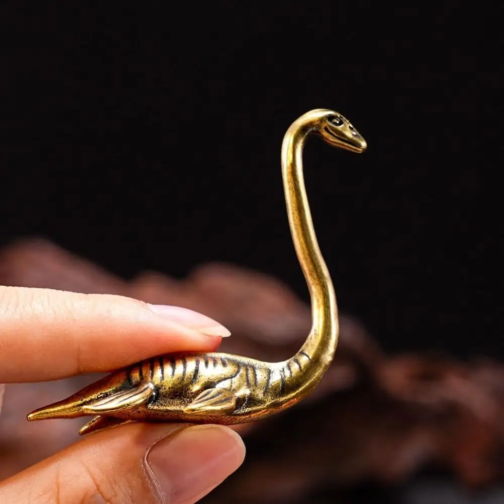 Exquisite Vintage Loch Ness Monster Figurines Antique Finish Handmade Miniature Ornament Collectible Animal Sculpture Home Decor