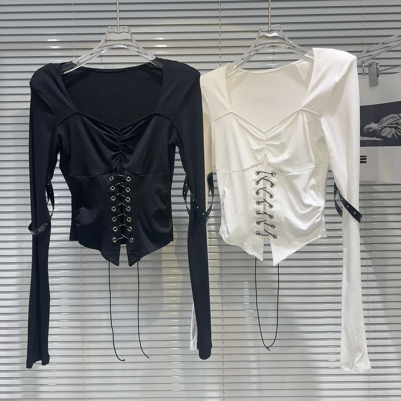 

Cool Spicy Girl Belt Sve Dstring Tie Waist Slim Fit oulder Pad Длинная футболка Sve Женская мода Осень Новое поступление