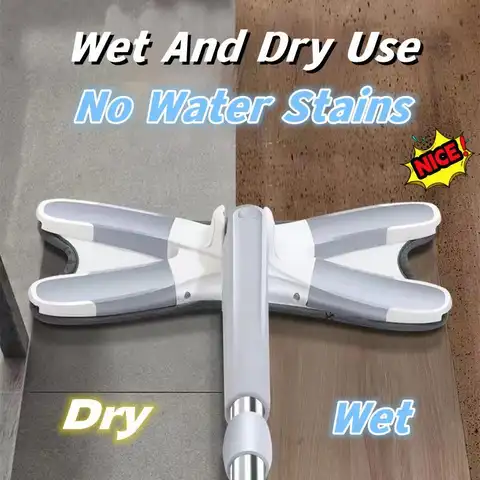 X형 습식 및 건식 걸레 목재 타일, 가정용 360 도 스퀴즈 걸레, 핸즈프리 세탁, 게으른 걸레, 가정용 청소 도구