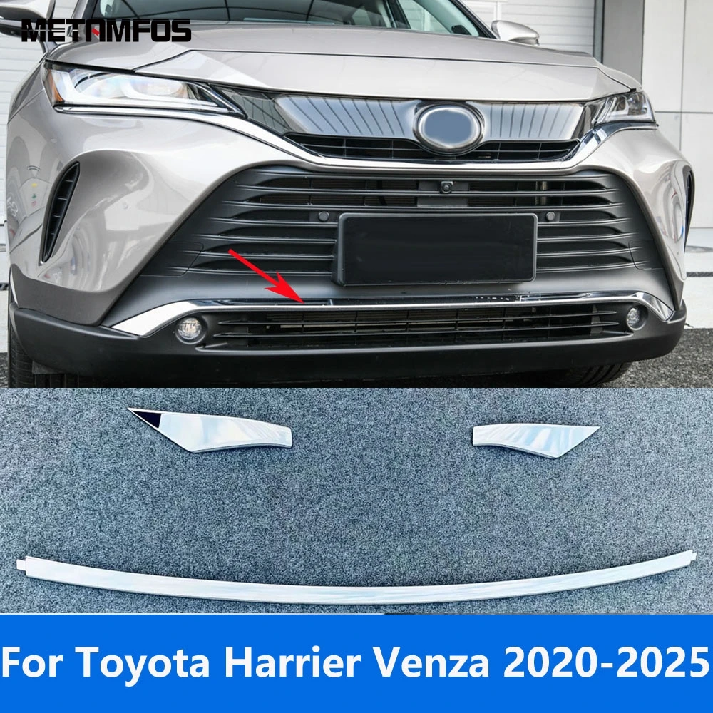 

Для Toyota Harrier Venza 2020-2023 2024 2025 хромированная решетка переднего нижнего бампера, гоночная решетка, молдинг, аксессуары, Стайлинг автомобиля