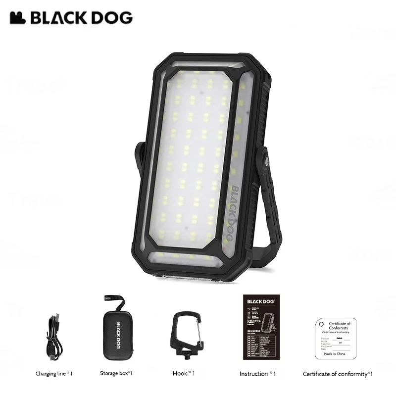 BLACKDOG Multi-function Camping Light Outdoor Portable Floodlight Glare Flashlight Solar Magnetic Suction Power Emergency Lamps