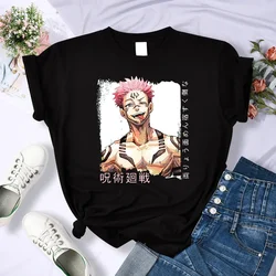 Anime Jujutsu Kaisen Ryomen Sukuna T-shirt da donna traspirante magliette Casual estate Soft Crop Top Street Hip Hop manica corta