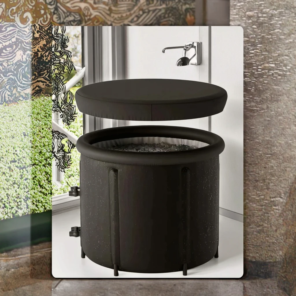 Vanace 80*75 8 pólos recuperação esportiva pvc piscina uso doméstico ao ar livre mergulho frio refrigerador de água logotipo acessórios de banho de gelo modelo de atualização