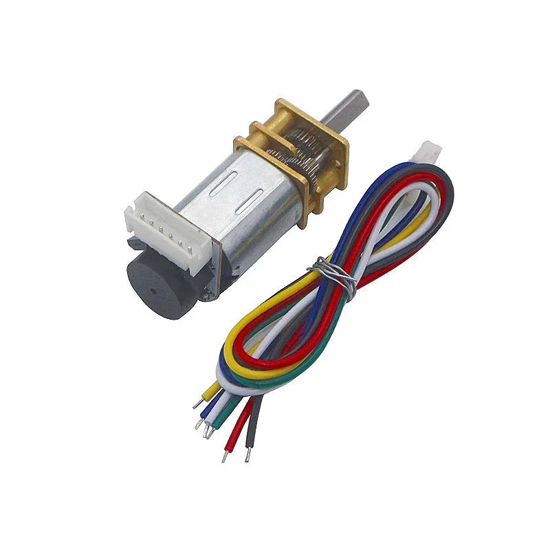 JGA12-N20 DC Gear Motor 3-6V Low Speed Mini Encoder Motor with Forward/Reverse | Micro Small Reduction Motor for DIY Robots