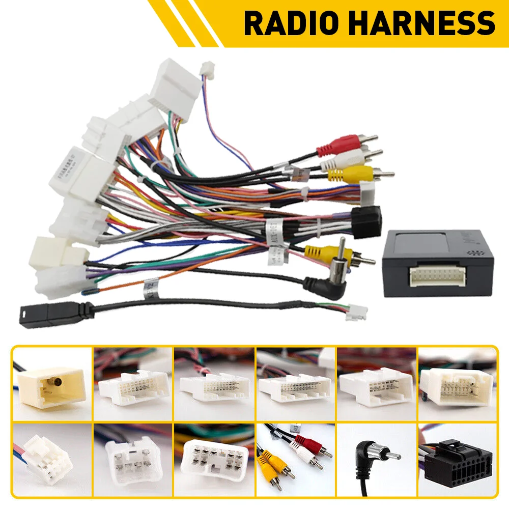 For Toyota AMP Car Stereo Radio Power Harness Cable Wire Adapter Kit JBL AMP Car Android Player Radio Adapter Power Connector