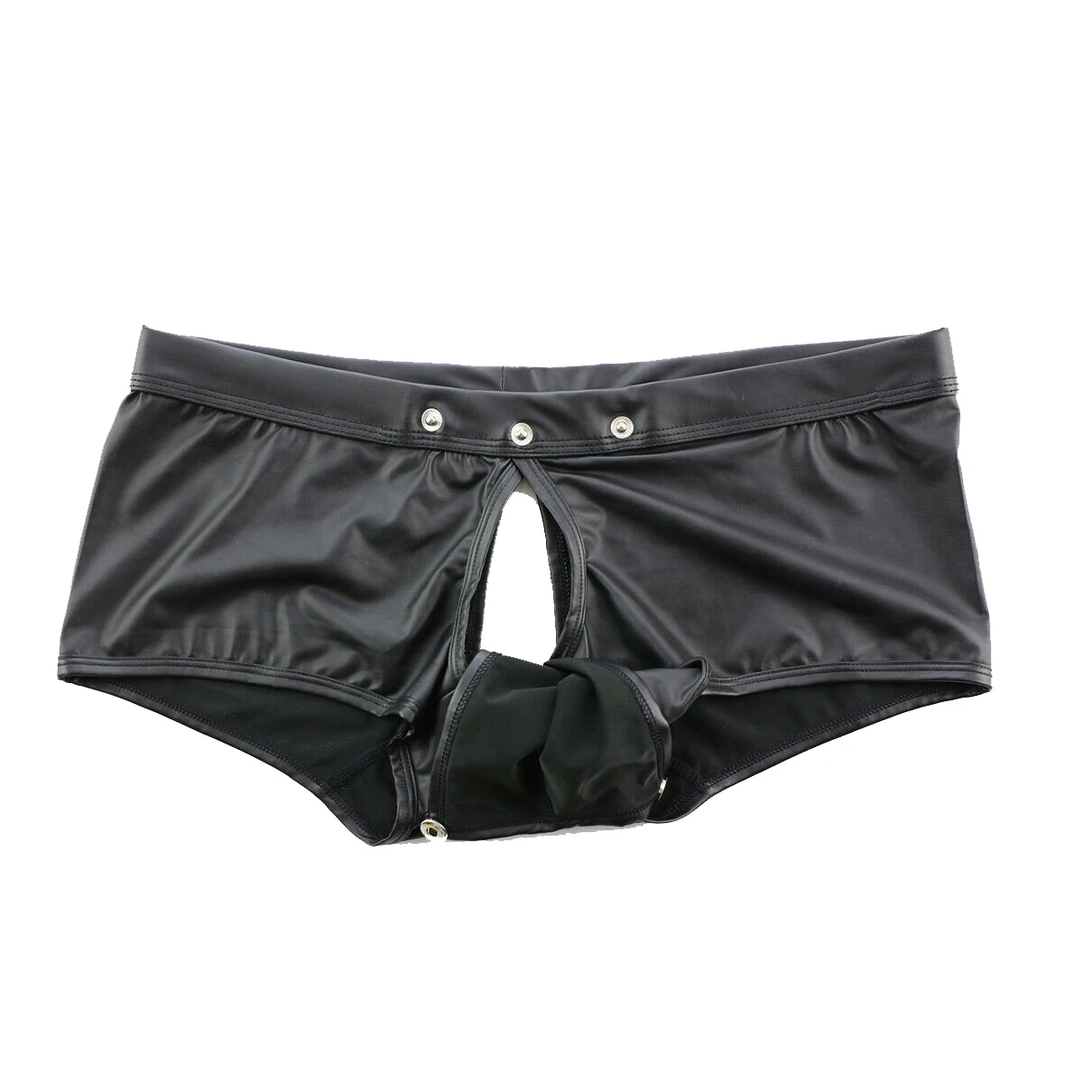 Sexy Mens Underwear PU Leather Boxer Shorts Open Butt Underpants Sexy Gay Penis Open Lingerie Fetish Lingerie Male Sissy Panties