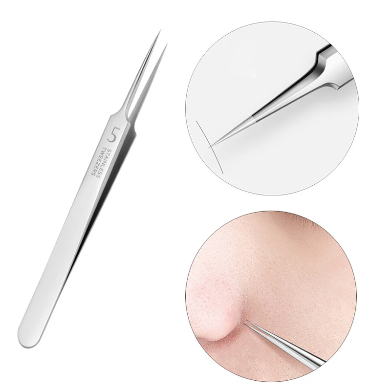 

New Ultra-fine No. 5 Cell Pimples Blackhead Clip Tweezers Beauty Salon Special Scraping & Closing Artifact Acne Needle Tool