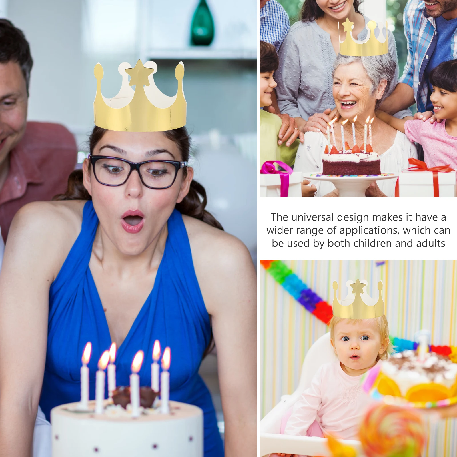 

25Pcs Birthday Crowns Paper Party Hats for Kids Adults Birthday Celebration Party Hats Photo Props Crowns for Adults