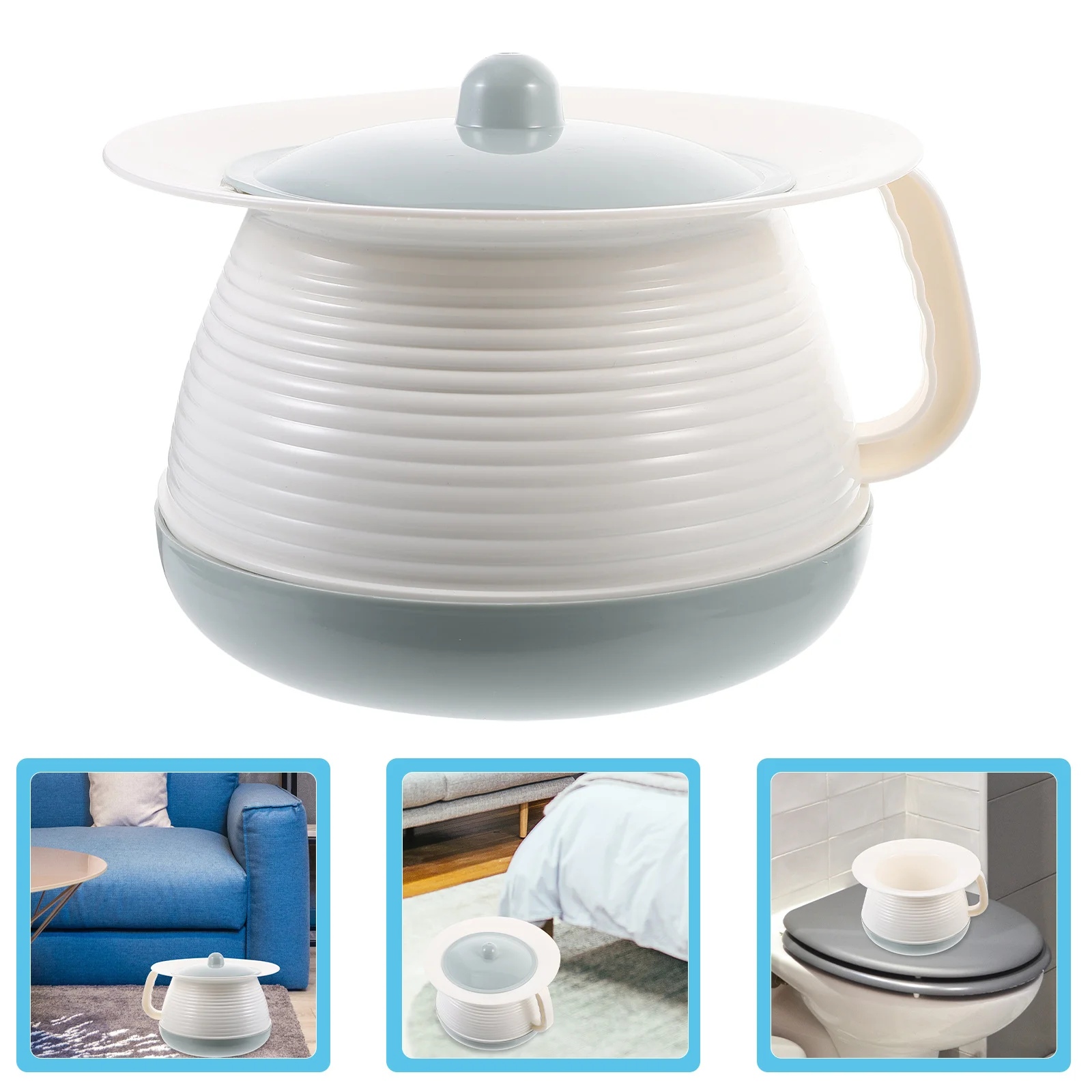 

1pc Portable Bedpan Pp Plastic Urine Pot With Lid Odor Resistant Easy Clean For Elder Kids Adults Pregnant Women Dustproof