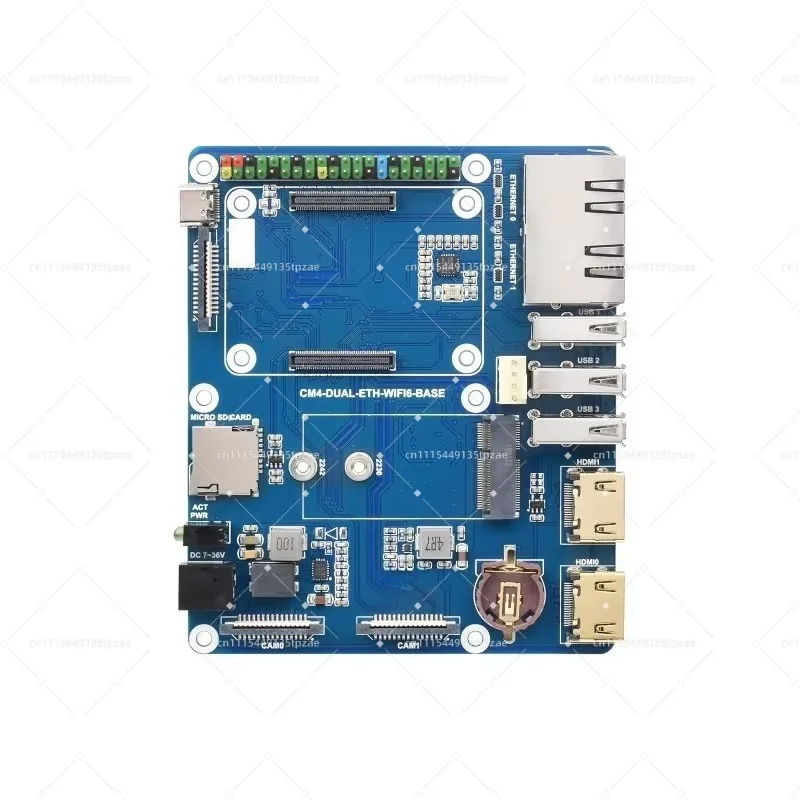 WIFI6 Dual ETH Base Board Mini Computer Carrier Board For Raspberry Pi CM4(Module Not Included) With Onboard M.2 E KEY Slot
