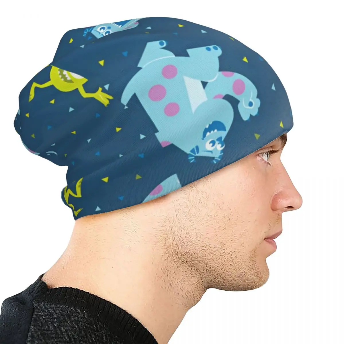 Monsters, Inc. Caps Cartoon comedy Goth Men Women Outdoor Skullies Beanies Hats Spring Warm Dual-use Bonnet Hats