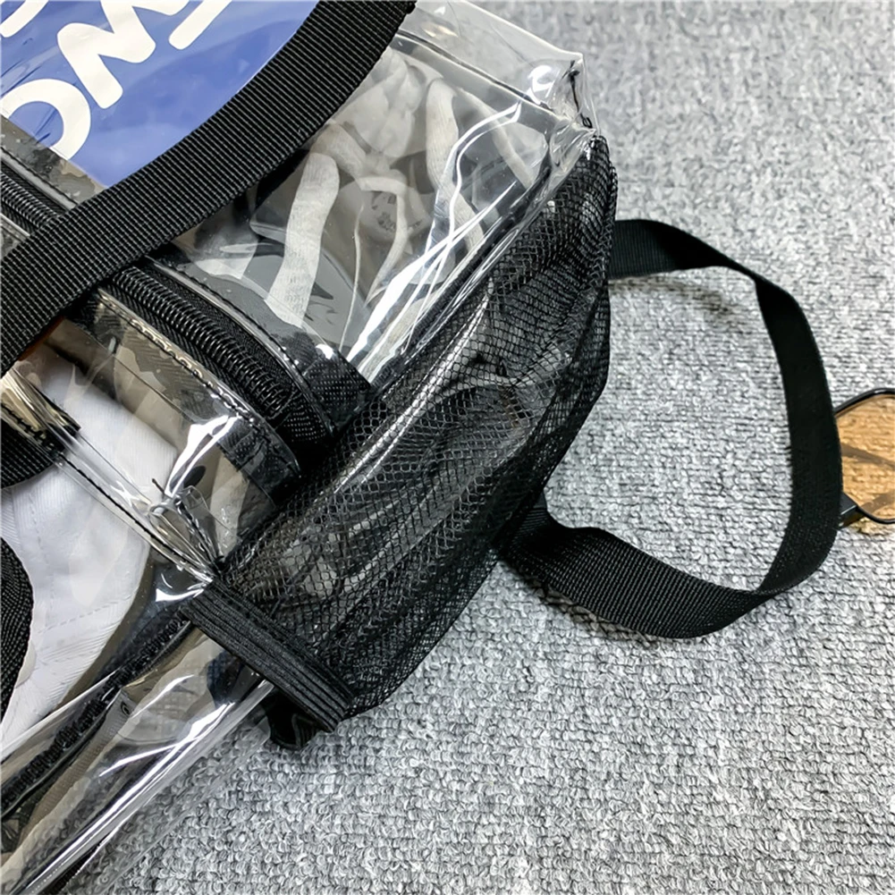 

Transparent PVC Casual Book Bags Waterproof Travel Bookbags Large Capacity Simple See Through Solid Clear for Teenage Boys Girls