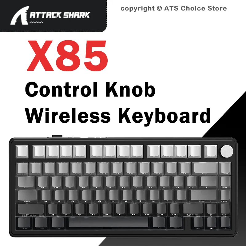 

Беспроводная механическая клавиатура ATTACK SHARK X85/X85Pro, 75%, 82 клавиши, три режима подключения (Bluetooth, проводное), RGB, с возможностью горячей замены переключателей, крепление Gasket, регулятор громкости, большой аккумулятор