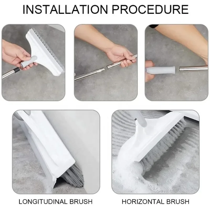 Household Cleaning Brush Floor Scrub Bathroom Cleaning Tools Silicone Scraper Toilet Brush Rotary Brush for Cleaning Tile Tools