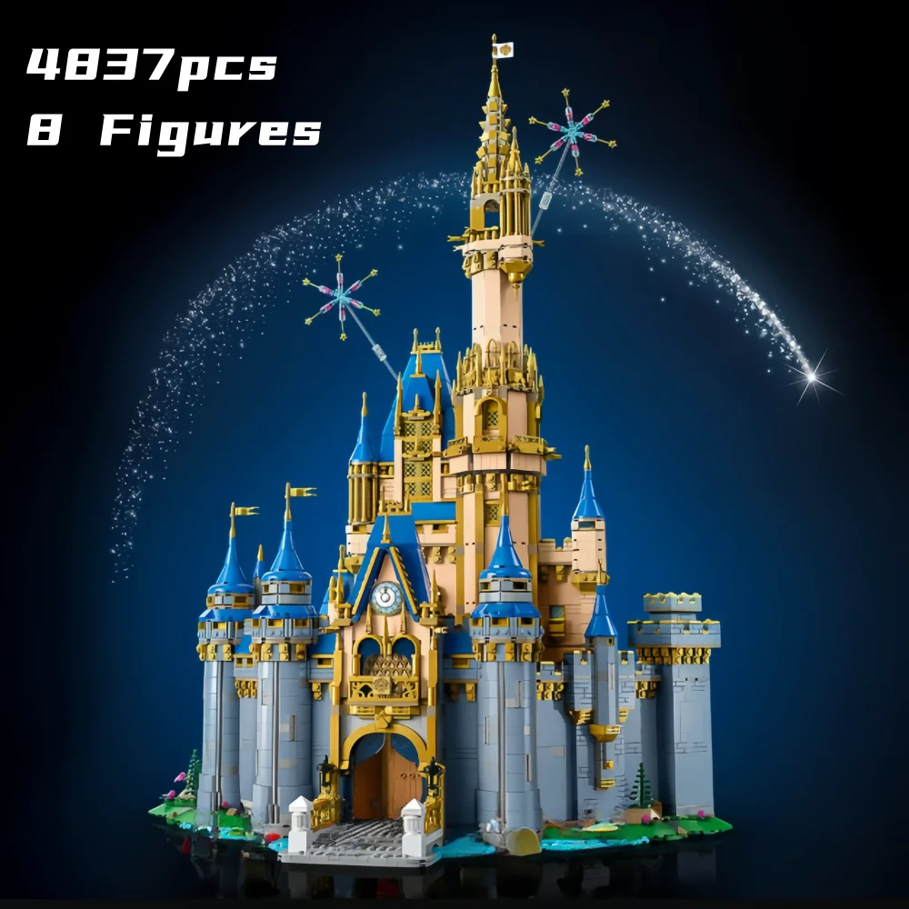 Blocs de construction du château Disney, 4837 pièces, compatibles avec les films, modèle de construction, cadeaux d'anniversaire pour enfants garçons, jouets, en stock, nouveau